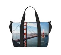 Yorkie Sac de voyage à bandoulière résistant à l'eau, grand bagage à main avec sangle réglable, multi-compartiments pour la gym, les voyages, l'extérieur, Pont Golden Gate de San Francisco, Taille