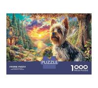 Yorkie Sunset 1000 Pièces Jeu De Réflexion Avancé en Carton Solide pour Muscler Son Cerveau Yorkie Sunset Sky Parfait comme Activité De Vacances Et Puzzle Offert en Cadeau 38x26cm/1000pcs
