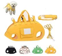 Yorkies Gram Carrier, Hands-Free Shoulder Yorkie Carrier, Adjustable, Secure Design for Hiking, Travel with Small/Medium Pets (Yellow,Small)