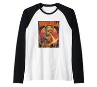 Yorkizilla Parodie du Film Monstre géant Yorkshire Terrier Manche Raglan