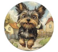 Yorkshire ah Puzzle Rond De 1000 Pièces pour Adultes Les animauxs Haustiers Cute Filles InspiRatteions Voyage Célébrités Réduction du Stress Activité Familiale 1000pcs (67.5x67.5cm)