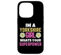 Yorkshire Girl Whats Your Superpower Drapeau Rose Coque pour iPhone 14 Pro