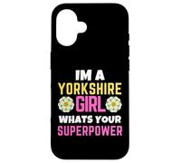 Yorkshire Girl Whats Your Superpower Drapeau Rose Coque pour iPhone 16