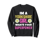 Yorkshire Girl Whats Your Superpower Drapeau Rose Sweatshirt