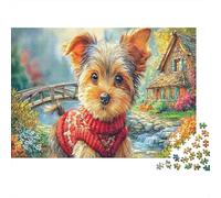Yorkshire Terrier 1000 Piece Carton Épais Mignon Chien Coffret Puzzle Adultes Ultra-Difficile Cadeau Fête Mères Cadeau Anniversaire Montage 38x26cm/1000pcs