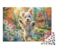 Yorkshire Terrier 1000 Pieces Carton Haute Qualité Mignon Chien Jeu Puzzle Enfants Débutants Ultra-Difficile Cadeau Fête Pères Cadeau Noël Montage 38x26cm/1000pcs