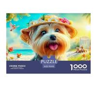 Yorkshire Terrier 1000 Pièces Chien d' Compagnie Puzzles pour Adultes Un Puzzle Difficile Jeu Éducatif Défi Jouets Enfants Activité Familiale Parfaite Décoration De La Maison 70x50cm/1000pcs
