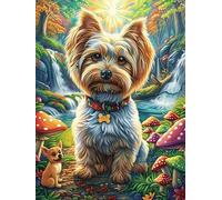 Yorkshire Terrier avec Cloche 1000 Pièces Puzzle Famille en Carton Haute Densité Difficulté Moyenne Activité Familiale Anti-Stress Loisir Créatif Jeu De Société Premium 1000 PCS