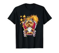Yorkshire Terrier avec Couronne comme Roi T-Shirt Graphique avec Valeur