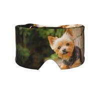 Yorkshire Terrier Bokeh Chiens mignons Mur,Masque pour les yeux bloquant la lumière Cache-yeux et cache-oreilles pour le sommeil