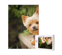 Yorkshire Terrier Bokeh Chiens Mignons Mur,Puzzle Familial en Bois de 300 pièces pour Adultes et Adolescents