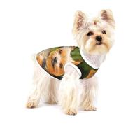 Yorkshire Terrier Bokeh Chiens Mignons Mur,T-Shirt sans Manches en Coton pour Animaux de Compagnie, Gilet Respirant, Extensible et Doux,L