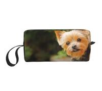 Yorkshire Terrier Bokeh Chiens Mignons Mur Yorkie, Trousse de Maquillage Trousse à cosmétiques Trousse de Toilette de Voyage Portable Pochette de Maquillage