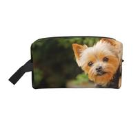 Yorkshire Terrier Bokeh Chiens Mignons Mur Yorkie, Trousse de Maquillage Trousse à cosmétiques Trousse de Toilette de Voyage Portable Organisateur de Pochette de Maquillage