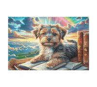 Yorkshire Terrier canapé 1000 Pieces Casse tête pour Ado en Carton Épais Rigide poupée Animal de Compagnie Facile Débutant Jeu De Société Soirée Entre Amis Cadeau Anniversaire Premium 1000 PCS