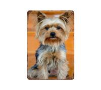 Yorkshire terrier chien mignon,Panneau en métal - Plaque murale pour maison, bar, café, salle de jeux, garage-15 x 30 cm (6 x12 inch)A-37