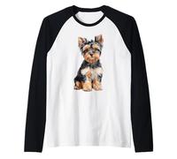 Yorkshire Terrier Chiot Croquis Dessin Art Amoureux des Chiens Manche Raglan