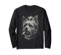 Yorkshire Terrier Cigarette Vintage Yorkshire Blague Meme Manche Longue