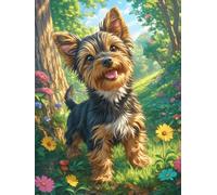Yorkshire Terrier dans une prairie fleurie 1000 Pieces Casse-tête Adulte En Carton Rigide Sans Déformation Animal sauvage et animal de compagnie Difficile Moyenne Décoration Murale Idée Cadeau Anniver