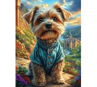 Yorkshire Terrier dans une ville médiévale 1000 Pièces Puzzle Adulte En Carton Rigide Sans Déformation Animal sauvage et animal de compagnie Difficile Moyenne Décoration Murale Loisir Créatif Idée Cad