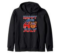 Yorkshire Terrier Dog American Flag Glasses 4th of July Sweat à Capuche