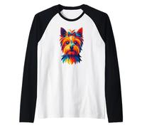 Yorkshire-Terrier-Dog Pop-Art Race de Chien Chiens Manche Raglan