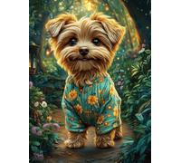 Yorkshire Terrier en pyjama 1000 Pieces Casse-tête Pour Ado En Carton Haute Qualité Animal sauvage et animal de compagnie Facile Débutant Activité Familiale Soirée Entre Amis Cadeau Fête Des Mères 100