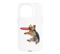 Yorkshire Terrier Fetch Frisbee Attraper Les Amoureux des Chiens Coque pour iPhone 15 Pro