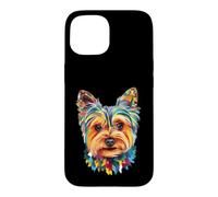 Yorkshire Terrier Géométrique Pop Art Gros Plan Portrait Visage Coque pour iPhone 15