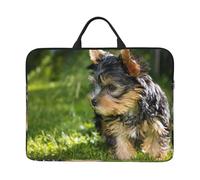 Yorkshire Terrier Green Grass Chiens Mignons,Housse pour Ordinateur Portable 14 Pouces, Sacoche pour Ordinateur Portable, Mallette avec poignée