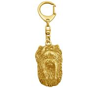 Yorkshire Terrier II - Porte-clés Doré à L’Or Avec Chien