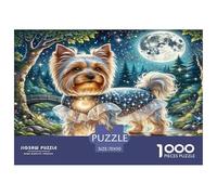 Yorkshire Terrier Jigsaw Puzzle 1000 Pièces Adapter Les Adultes Ou Les Familles Ensemble Puzzles Difficiles Cadeaux pour Adultes 100% Carton Recyclé Puzzle Décoratif 70x50cm/1000pcs