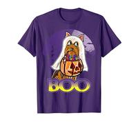 Yorkshire Terrier Joyeux Halloween Costume fantôme T-Shirt, Homme, Violet, S