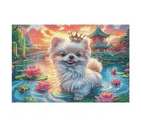 Yorkshire Terrier Mignon de mer de Fleurs Puzzles 1000 Pièces pour Adultes Educa Famille Challenge Qualité Supérieure Relaxation Art Décoration Intérieure Assemblage 1000 PCS