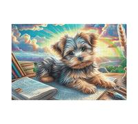 Yorkshire Terrier Mignon étude 1000 Pieces Casse tête Adolescent en Carton Rigide Animal Animal de Compagnie Poupée Difficulté Moyenne Activité Éducative Cadeau Fête des Mères Haute Qualité Pr
