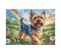 Yorkshire Terrier Mignon mer de Fleurs 500 Pièces Puzzle Collectionneur en Carton Rigide sans Déformation Animal Animal de Compagnie Poupée Très Difficile Motif Complexe Décoration Murale Qualité Pre
