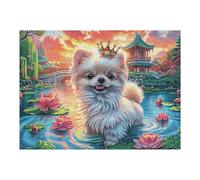 Yorkshire Terrier Mignon mer de Fleurs 500 Pièces Puzzle pour Ado en Carton Anti Déchirure Animal Animal de Compagnie Poupée Facile Débutant Jeu De Société Soirée Entre Amis Cadeau Anniversair