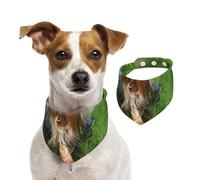 Yorkshire Terrier Pelouse Chiens Mignons Ummer Red Bow,Bandanas pour Chien, écharpe en Coton, Bavoirs réglables pour Animaux de Compagnie,S
