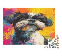 Yorkshire Terrier Puzzle Adulte 1000 Pièces Artisanat Cadeau Famille Puzzle Classique 3D Puzzles Cadeau Unique DécoSourision Intérieure 1000pcs (75x50cm)