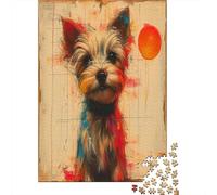 Yorkshire Terrier Puzzle Adulte 1000 Pièces Puzzles 3D Abstrait Bricolage Moderne Art Mural Cadeau Unique Home Decor 1000pcs (75x50cm)