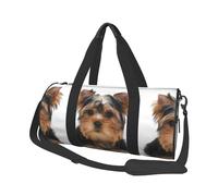 Yorkshire Terrier se Trouve sur Blanc, Sac de Voyage de Grande capacité, Sac à Main Rond, Sac de Voyage de Sport, fourre-Tout, Sac de Fitness