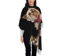 Yorkshire Terrier Tasse à Thé Chien Bébé, Écharpe Femme Grand Doux Au Toucher Cachemire Châles Wraps Étole Légère 192x75 cm
