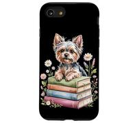 Yorkshire Terrier Yorkie Bookworm Flowers Book Reading Books Coque pour iPhone SE (2020) / 7/8