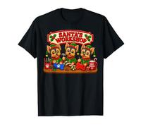 Yorkshire Terrier Yorkie Santa's Workshop Toys North Pole T-Shirt Graphique avec Valeur