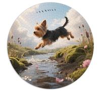 Yorkshire Terrier1000 Pièces pour Puzzles pour Adultes Et Enfants Pet DogPuzzle Rond, Doodle Puzzle, Décompression, Cadeau, Difficile, Impossible1000pcs (67.5x67.5cm)