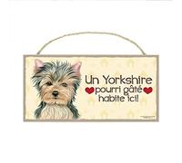 YORKSHIRE/YORKIE A Affiche Decoration Murale. Panneau Bois. Inscription avec votre animal préféré. Panneau Decoratif pour votre maison. Pancarte avec un chien.