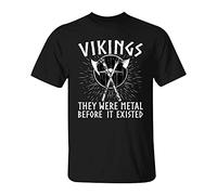 YOROOW Impression 3D Viking T-Shirt D'été pour Hommes Nordic Mythologie Tatouage Femme Manches Courtes Haut Noir (XS-7XL),Metal Before,7XL