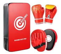 YORWHIN 3-en-1 Set de Boxe pour Enfants et Adolescents - Gants de Boxe, Pattes d'ours Courbées et Bouclier de Frappe Réglable - Équipement d'Entraînement pour MMA, Muay Thai, Taekwondo et Kickboxing