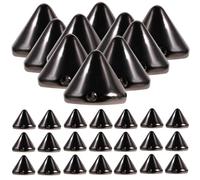 YOSADIER 100 Pièces Perles D'espacement en Ccb Noir pour Vêtements Faits Maison, Accessoires de Bijouterie Adaptés à L'artisanat du Cuir et Paquet, pour Chaussures et Vestes Punk