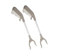 YOSADIER 2 Pièces Outil de Ramassage de Déchets Aluminium Pince Attraper Flexible pour Seniors et Lieux Publics Préhension avec Embouts Antidérapants